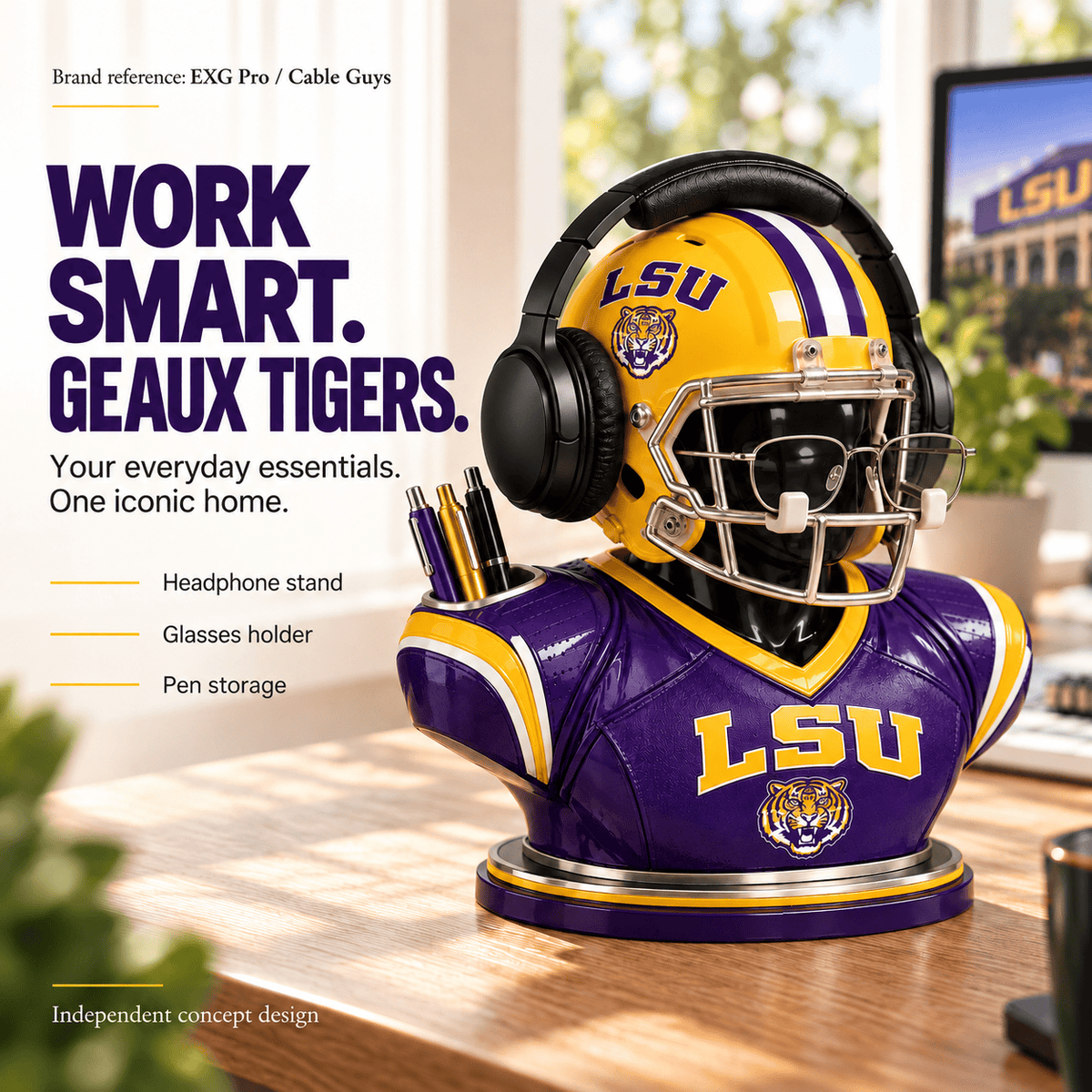 LSU 3-in-1 Desk Organizer DNBN