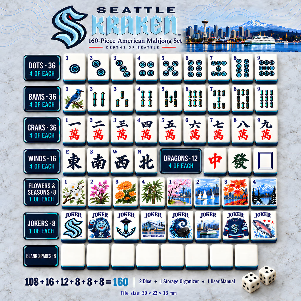 Premium SKK Mahjong Tiles Set PVNA