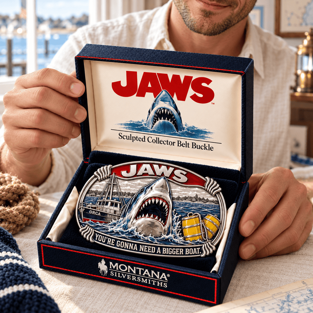 JAWS SCULPTED COLLECTOR BELT BUCKLE HQH