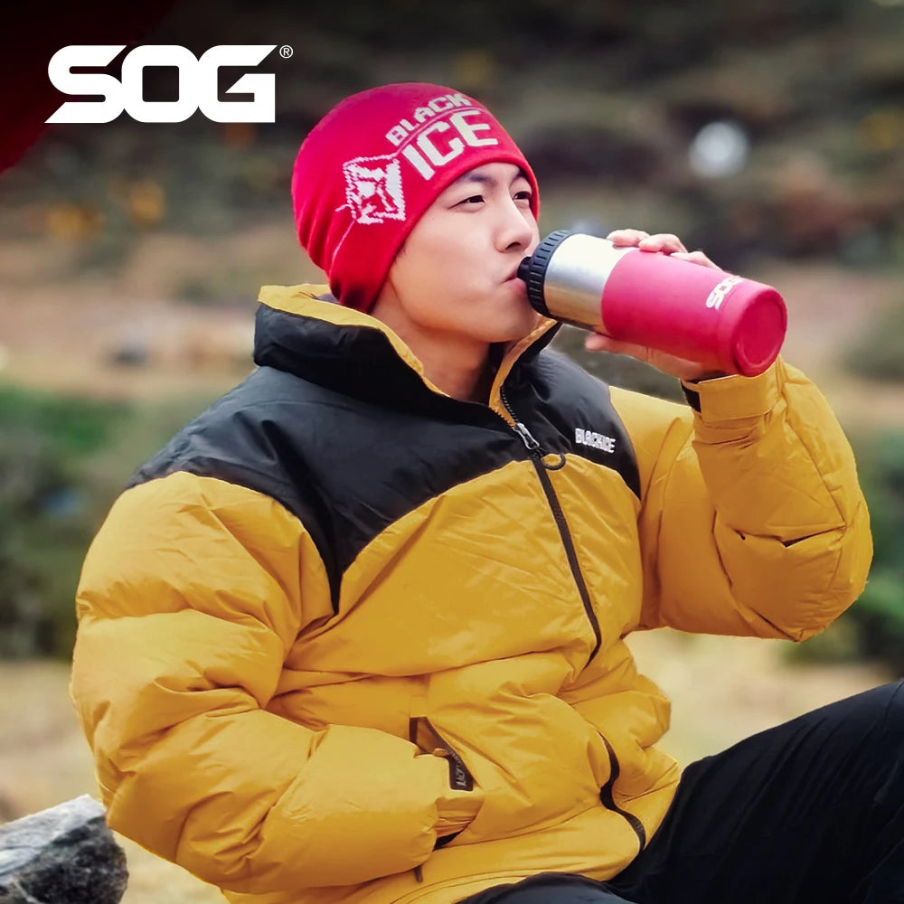 SOG 18oz Insulated Sport Water Bottle Double-Wall Vacuum Stainless Steel, Leak-Proof & Portable for Hiking, Travel, Car, Outdoor