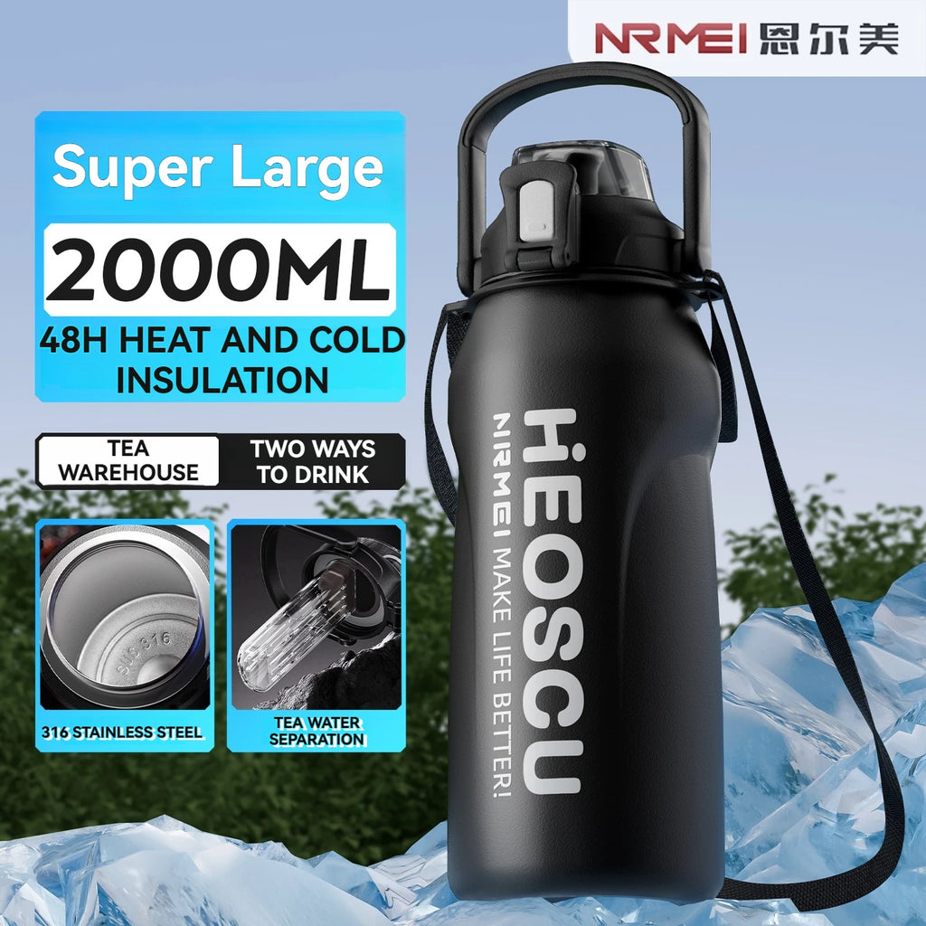 Thermal Water Bottle Large Capacity Insulated Stainless Steel Vacuum Flasks Camping Bottle Sport
