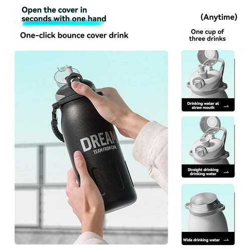 Insulated Cup 316  Stainless Steel Water Bottle Outdoor Drinking Utensil Portable Sport Vacuum  Tumbler  Thermal Mug with Straw