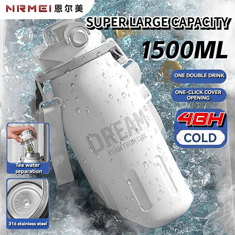Insulated Cup 316  Stainless Steel Water Bottle Outdoor Drinking Utensil Portable Sport Vacuum  Tumbler  Thermal Mug with Straw